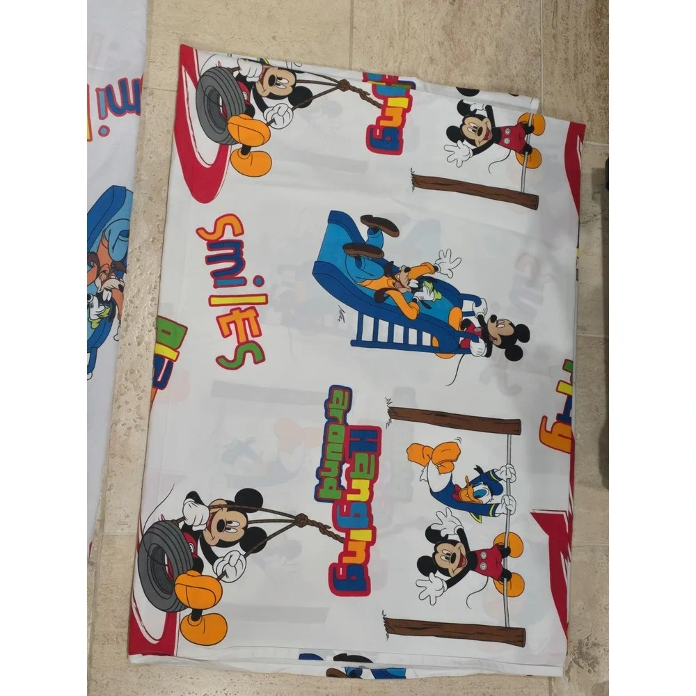 7 pc Set Disney Mickey Mouse Clubhouse Hanging Around Fitted Flat Pillowcases‎